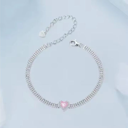 Pink Love heart Bracelet